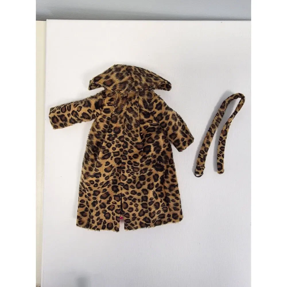 Pre-owned Integrity Doll Socialite Cafe Adele Makeda Leopard Print Belted Coat